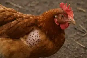 foto di pulci sulla gallina