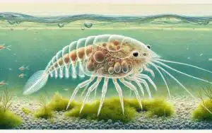 foto di una pulce d'acqua daphnia magna