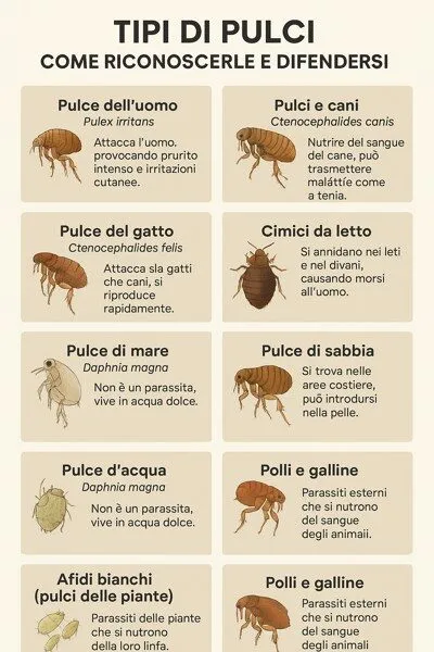 foto riconoscere i tipi di pulci