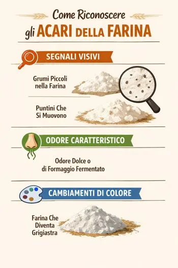 infografica come riconoscere acarus siro