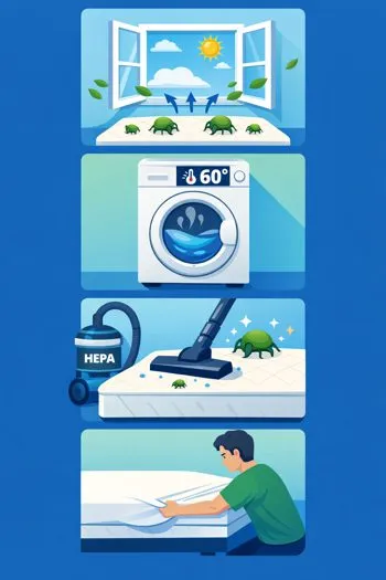 infografica eliminare acari della polvere