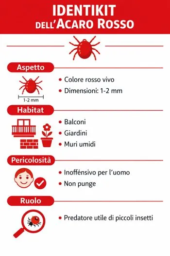 infografica su acaro rosso